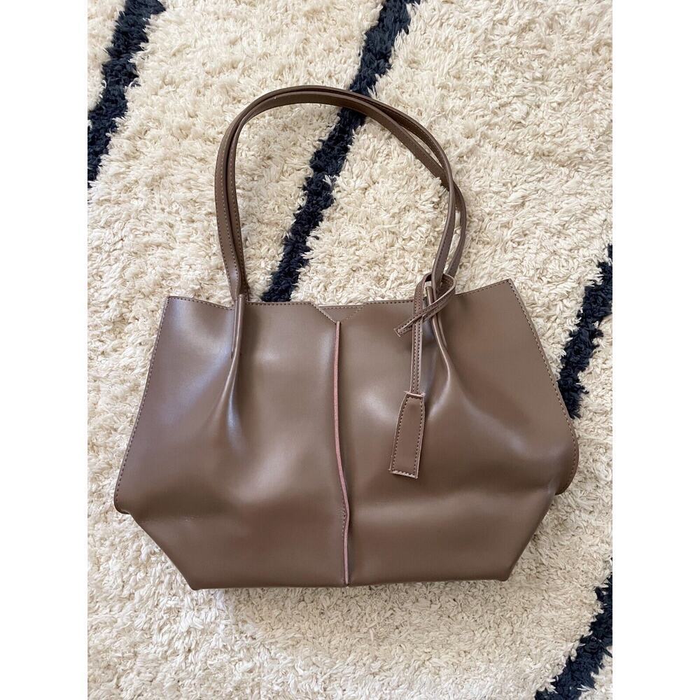 BAGINNING Brown Soft Leather Tote Large Genuine Leather Shopper Bag